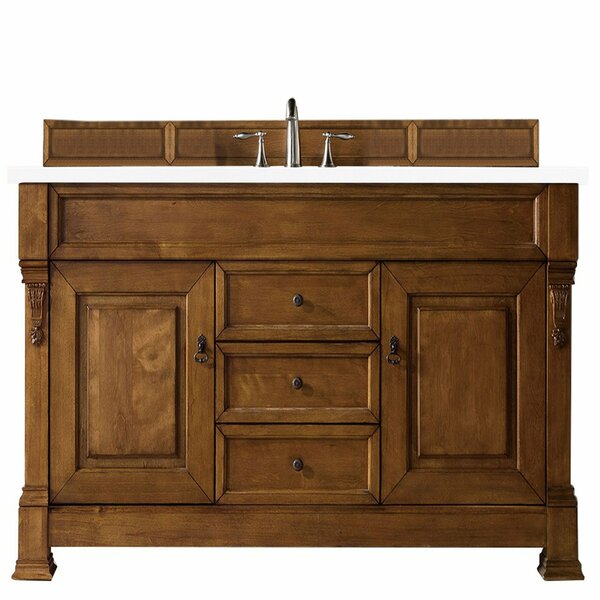 James Martin Vanities Brookfield 60in Single Vanity, Country Oak w/ 3 CM White Zeus Quartz Top 147-114-5371-3WZ